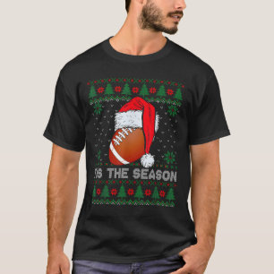 Camiseta É a Temporada de Futebol Engraçado de Natal Chapéu
