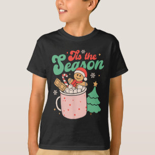 Camiseta É a Temporada de Natal Cacau Quente Biscoito de Ge