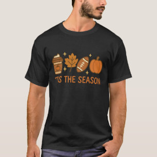 Camiseta É a Temporada de Outono Abóbora Especiaria Futebol
