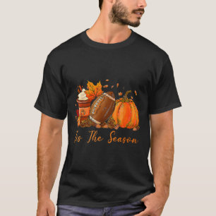 Camiseta É a Temporada de Outono Futebol Americano Abóbora