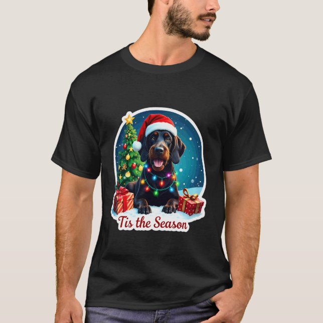 Camiseta É a Temporada do Pointer de Cabelo Raspado Alemão  (Frente)
