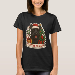 Camiseta É a Temporada do Terrier Escocês Cão Feliz Natal