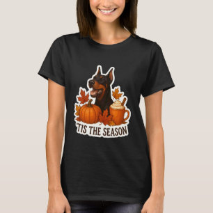 Camiseta É a Temporada Doberman Pinscher Cão Outono Outono