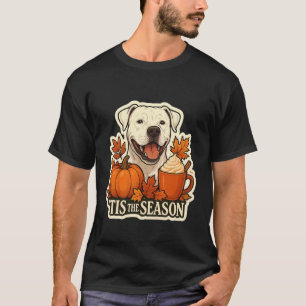Camiseta É a Temporada Dogo Argentino Cão Outono Outono Abó