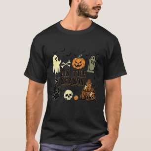 Camiseta É a Temporada Fantasma Halloween Abóbora Atmosfera