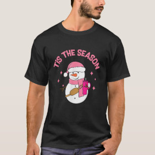 Camiseta É a Temporada Fofa Bougie Boneco de Neve Pré-Holid