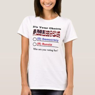 Camiseta É a tua AMÉRICA. Em Quem Você Está Votando?