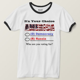 Camiseta É a tua AMÉRICA. Em Quem Você Está Votando?