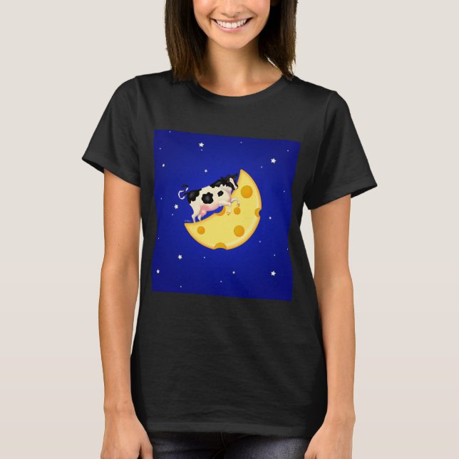 Camiseta E a vaca saltou sobre a lua de queijo  (Frente)