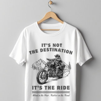 Camiseta É a Viagem Crânio de Motociclista Vintage