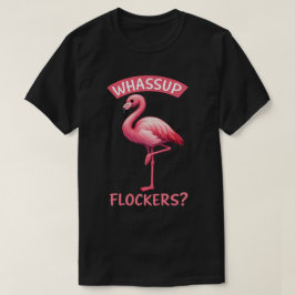 Camiseta E aí, bando de flamingos engraçados de verão