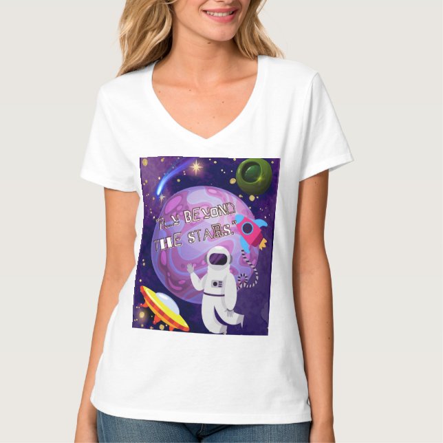 CAMISETA É ALÉM DAS ESTRELAS, ASTRONAUTA (Frente)