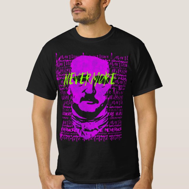 Camiseta E. Allan Poe The Raven Nevermore Quote T Shirt (Frente)