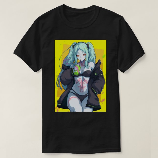 Camiseta E:\AnhgocUpZZ\Rebecca Cyberpunk Edgerunners Amarel (Frente do Design)