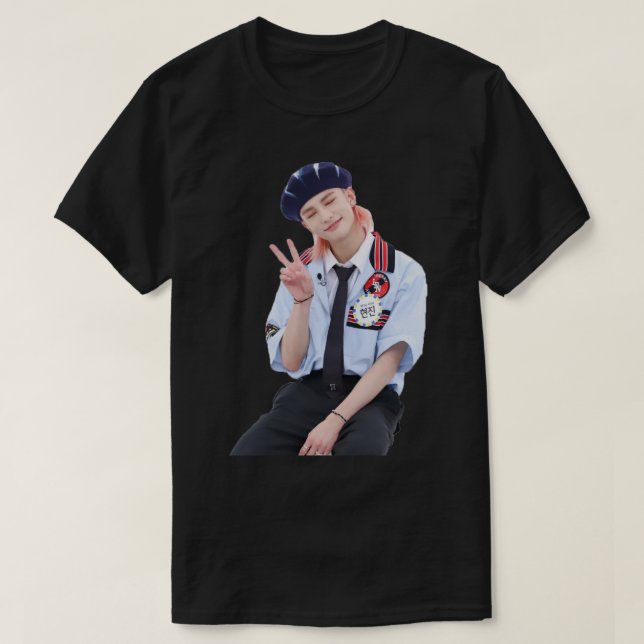 Camiseta E:\AnhgocUpZZ\STRAY CRIANÇAS SKZ HWANG HYUNJIN STA (Frente do Design)