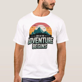 Camiseta E assim a aventura começa em cores vibrantes