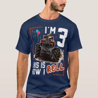 Camiseta É Assim Que Eu Rolo O Monstro aniversário de 3 ano