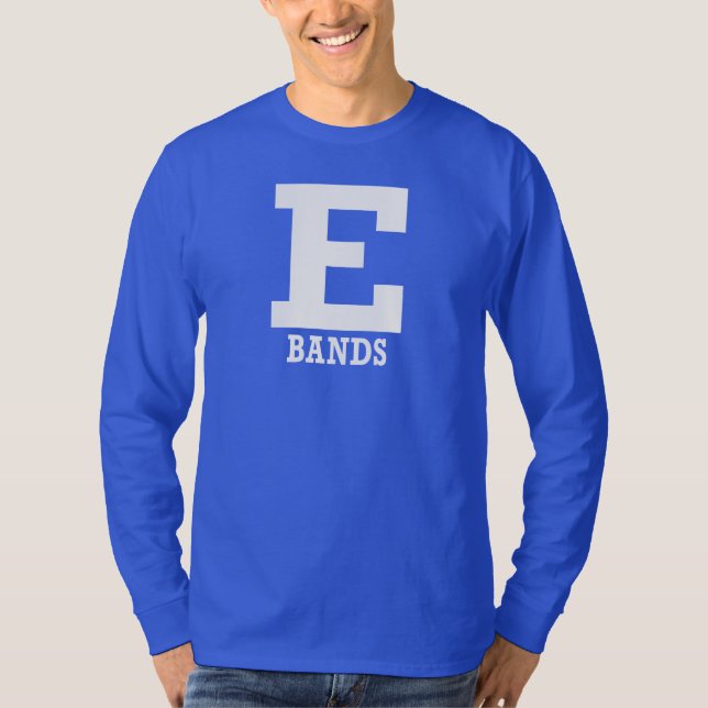 Camiseta E-Banda Mens/Womens Blue Long Sleeve (Frente)