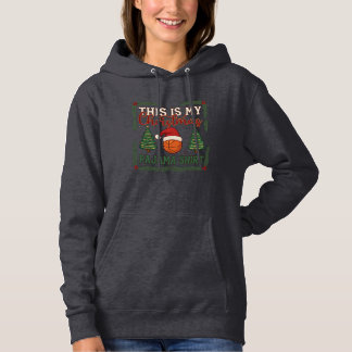 Camiseta É Basquete de Pijama de Natal Chapéu do Papai Noel
