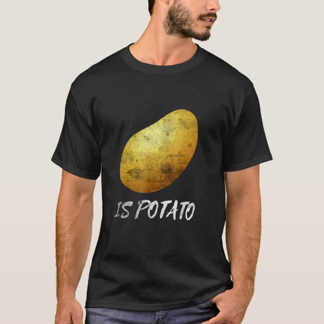 Camiseta É Batata Comida Angustiada Vegana Batatas Fritas (Frente)