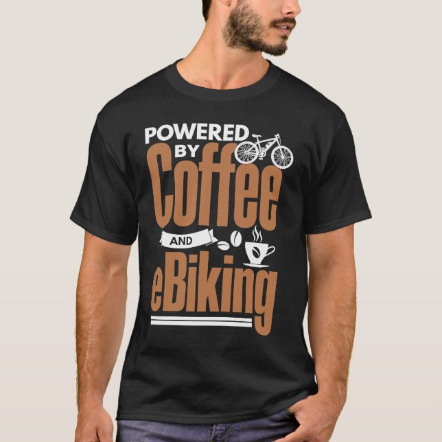 Camiseta E Biker Café EBike Elétrica Bike E Biking (Frente)