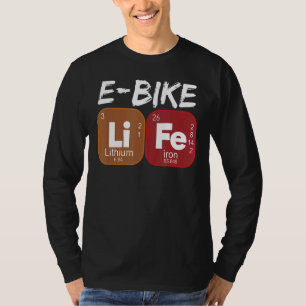 Camiseta E Bikes de energia elétrica com Mesa periódica com