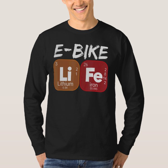 Camiseta E Bikes de energia elétrica com Mesa periódica com (Frente)