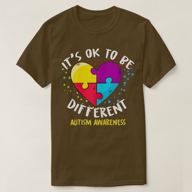 Camiseta É bom ser diferente em termos de consciência do au (Frente do Design)