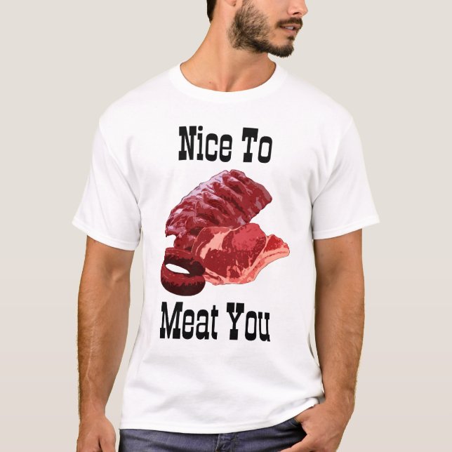 Camiseta "É BOM TE CARNE!" / Grill Humor (Frente)