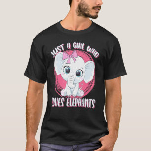 Camiseta E Bonita Só Uma Menina Que Ama O Bebê Dos Elefante