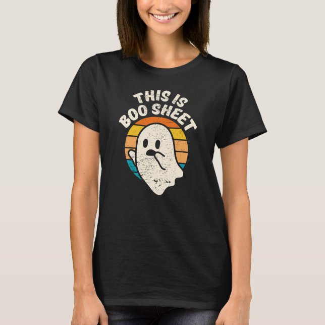 Camiseta É Boo Sheet Halloween Retro Vintage Ghost (Frente)