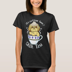Camiseta E Cachorro E Café Com Amor A Cachorro Shih Tzu