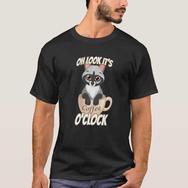 Camiseta É Café O'clock Civet Bebendo Caffeine (Frente)