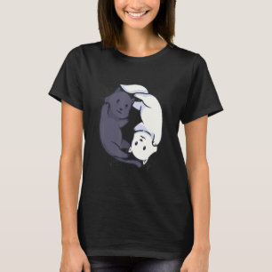 Camiseta E Cat Yin E Yang Halloween Para