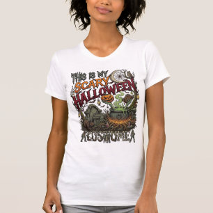 Camiseta É Cauldron Pumpkin Cat_1 de Fantasia Assustadora d