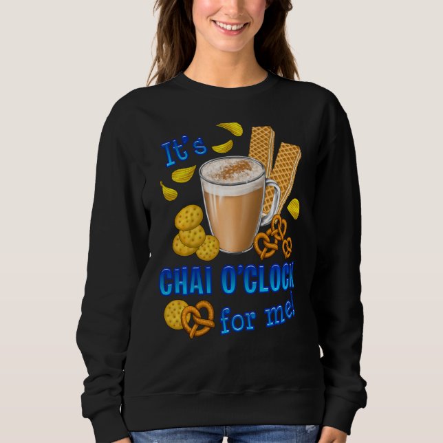 Camiseta É Chai O Clock Engraçado Café Tea Beber (Frente)