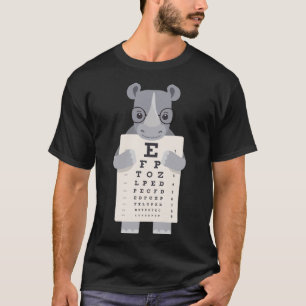 Camiseta e Cute Rhino com Óculos com Gráfico de Olhos