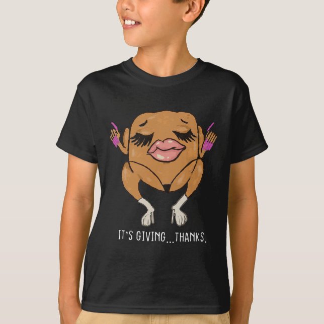 Camiseta É Dando Obrigado Peru Meme Engraçado de Ação de Gr (Frente)
