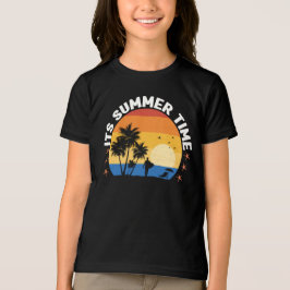 Camiseta É Design de Pôr do Sol Tropical de Verão