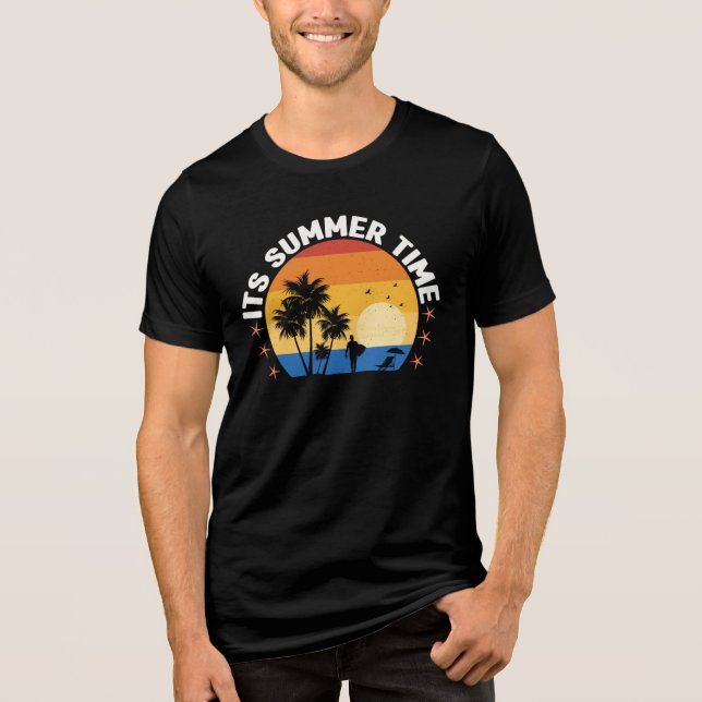 Camiseta É Design de Pôr do Sol Tropical de Verão (Frente)
