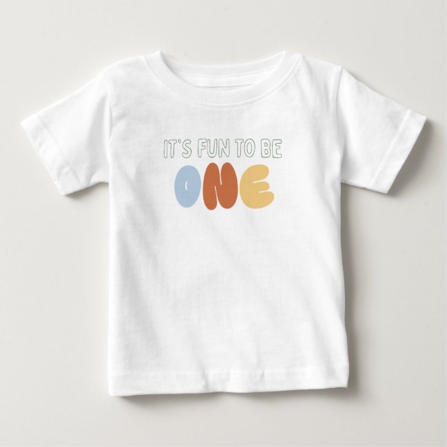Camiseta É Divertido ser UM Aniversário de 1 ano (Frente)