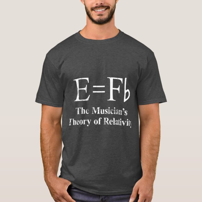Camiseta E é igual a Fbhe Músicosteoria da Relatividade eng (Frente)