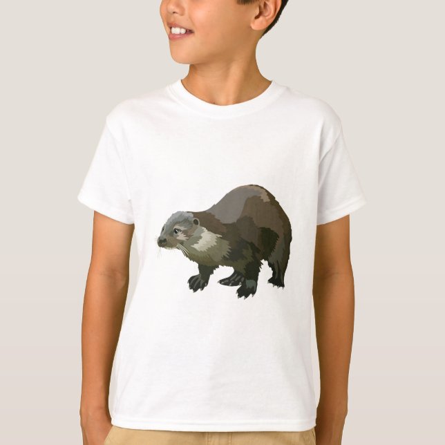 Camiseta E é para Eurasian Otter (Frente)