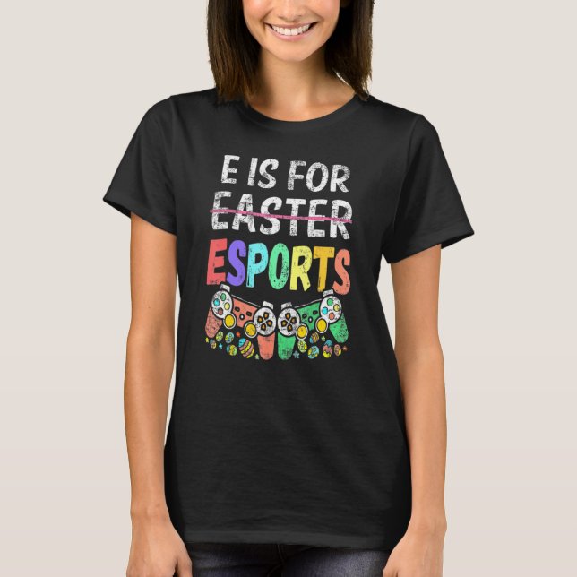 Camiseta E É Para O Controle De Jogo De Jogo De Páscoa De J (Frente)