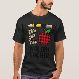 Camiseta E é Para Professor De Inglês Leopardo Xadrez Verme