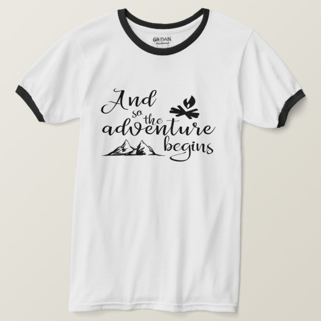 Camiseta E então a aventura começa (Frente do Design)