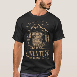 Camiseta E Então A Aventura Começa A Montagem Hiker Da Moch