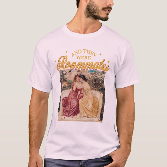 Camiseta E Eram Colegas De Quarto Vintage Lésbica (Frente)
