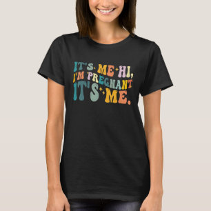 Camiseta É Eu, Olá, Estou Grávida, É Eu  Flor Retro para Mã