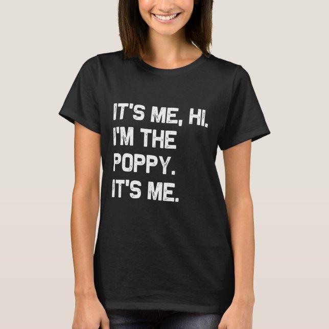 Camiseta É Eu Olá Eu Sou O Poppy É Eu Divertido Fa (Frente)